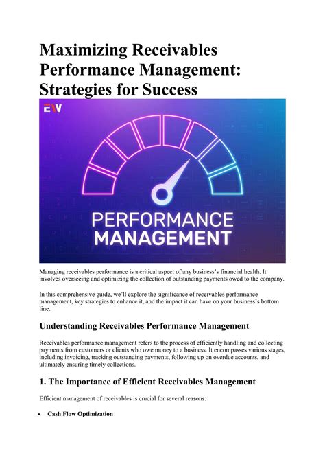 receivable performance management.